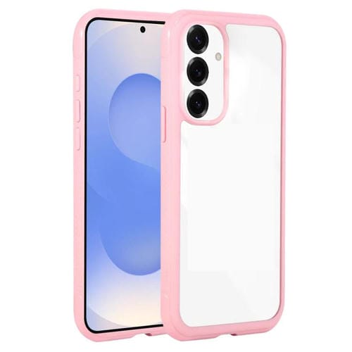 Funda de acrílico TPU transparente con borde liso para Samsung Galaxy S25/S24 5G (rosa)