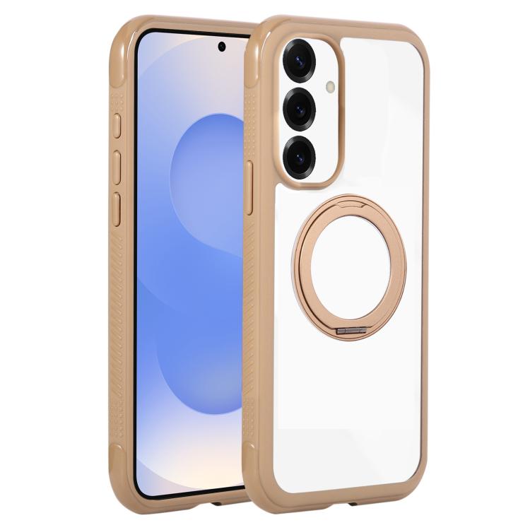 Funda MagSafe para Samsung Galaxy S25+ / S24+ 5G con borde transparente y rotaciĂłn (marrĂłn)