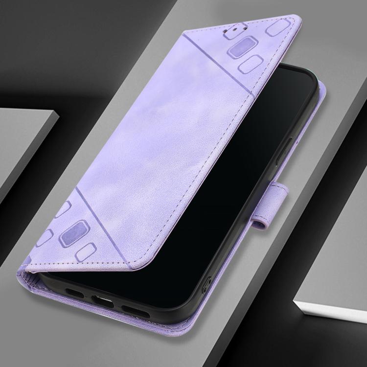 Funda de piel con relieve para Samsung Galaxy XCover7 Pro (morado claro)