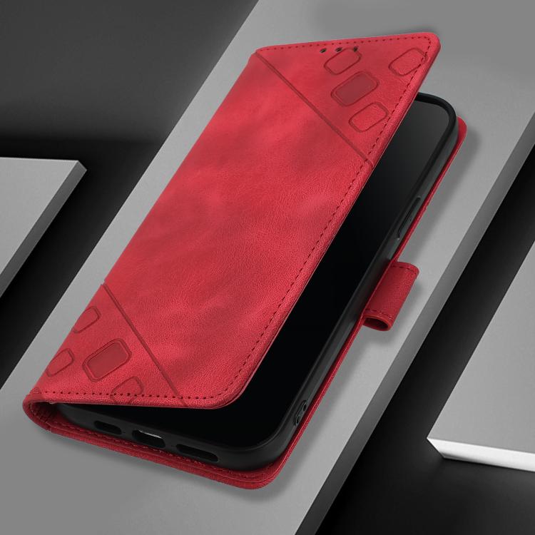 Funda de piel con relieve para Samsung Galaxy XCover7 Pro (roja)