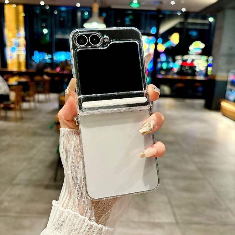 Funda transparente con eje y hebilla lateral para Samsung Galaxy Z Flip6