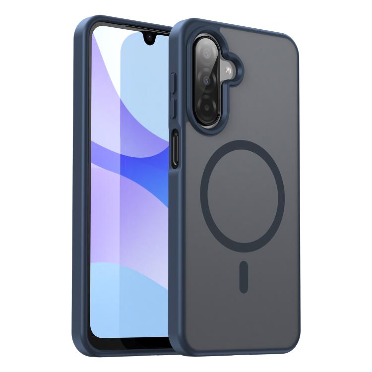 Funda híbrida de TPU translúcida con acabado mate MagSafe para Samsung Galaxy A26 5G (azul cian)
