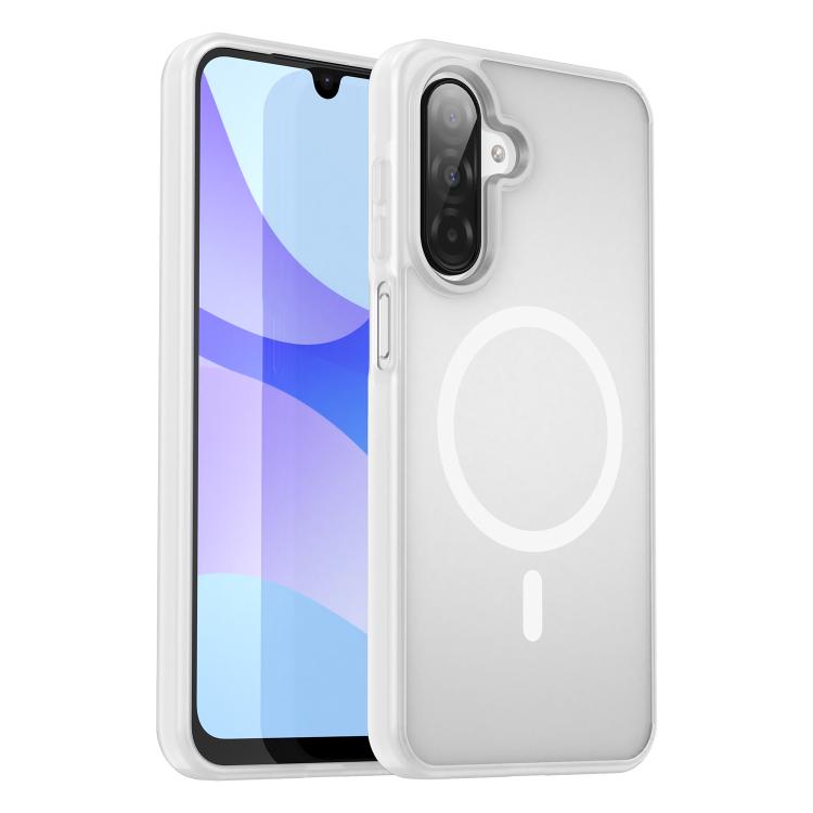 Funda híbrida de TPU translúcida con acabado MagSafe para Samsung Galaxy A26 5G (blanco mate)