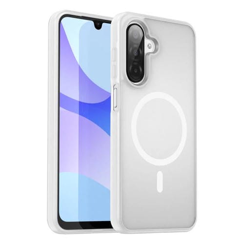 Funda híbrida de TPU translúcida con acabado MagSafe para Samsung Galaxy A26 5G (blanco mate)