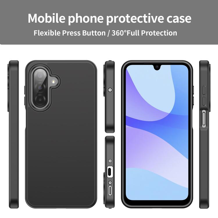 Funda híbrida de TPU translúcida y esmerilada para Samsung Galaxy A26 5G (negro)