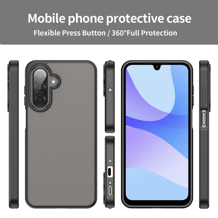 Funda híbrida de TPU translúcida para Samsung Galaxy A26 5G Fanying Series (negro translúcido)