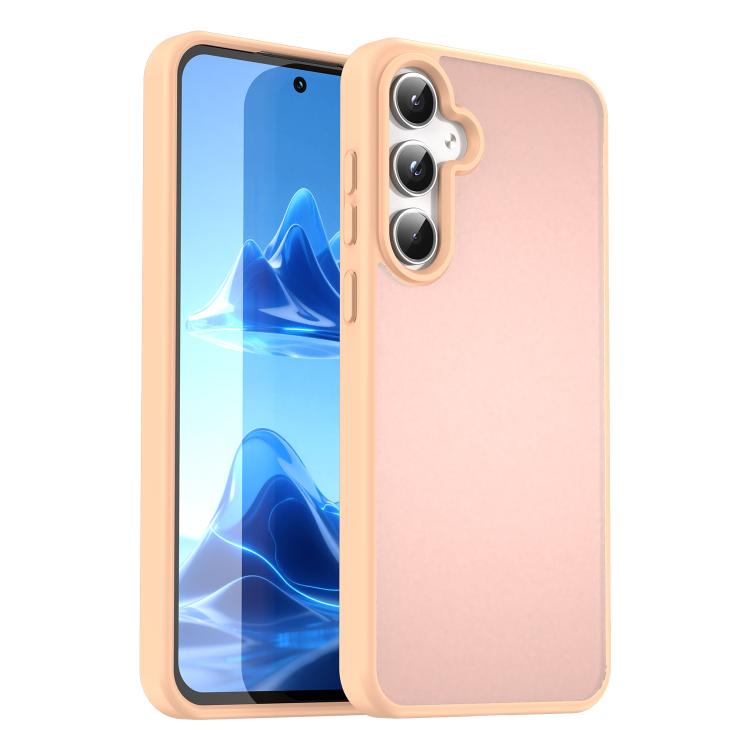 Funda hĂbrida de TPU translĂșcida y esmerilada para Samsung Galaxy A55 5G, serie Fanying (polvo rojo)