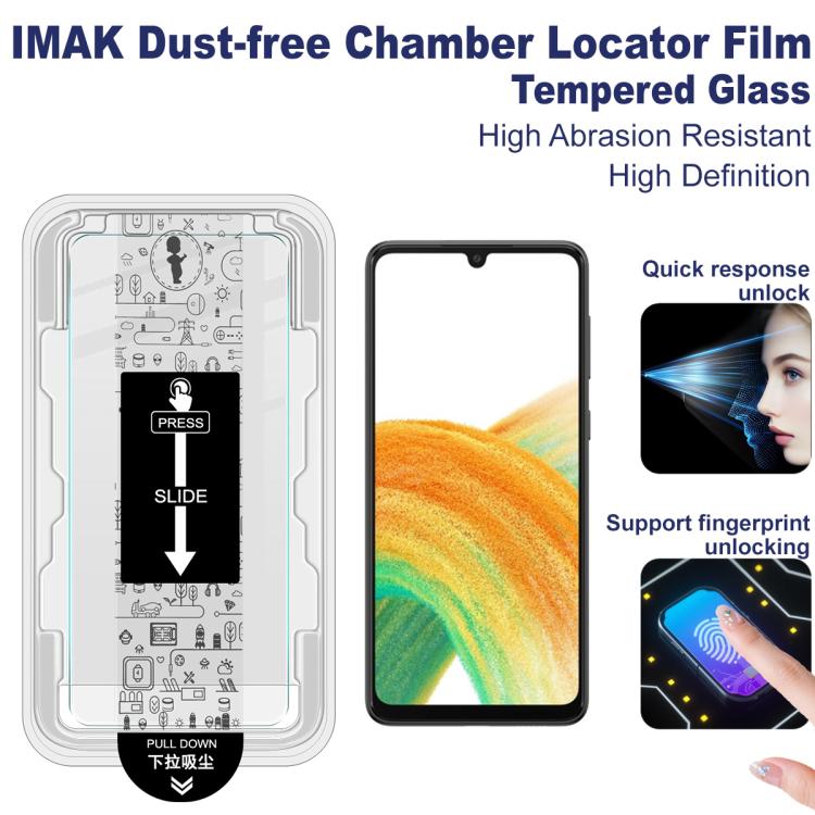 Para Samsung Galaxy A42 5G imak Localizador de cĂĄmara libre de polvo Serie H PelĂcula de vidrio templado