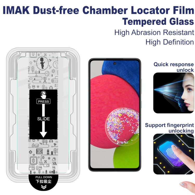 Para Samsung Galaxy A53 5G imak Localizador de cĂĄmara libre de polvo Serie H PelĂcula de vidrio templado