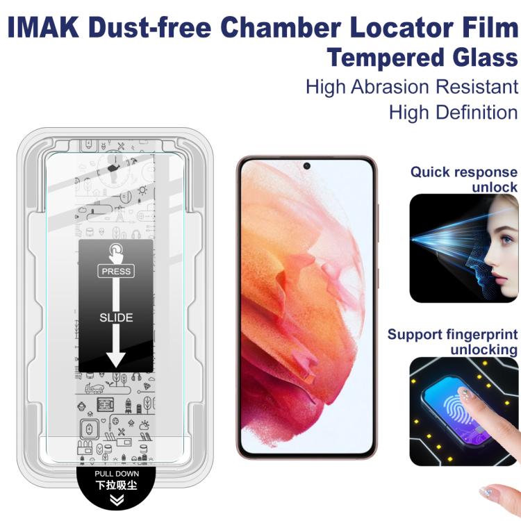 Para Samsung Galaxy S21 5G imak Localizador de cĂĄmara libre de polvo Serie H PelĂcula de vidrio templado