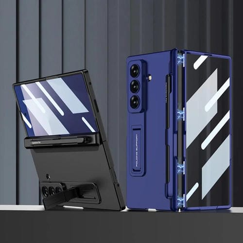 Funda plegable magnética GKK para Samsung Galaxy Z Fold7 5G con ranura para bolígrafo (gris titanio)