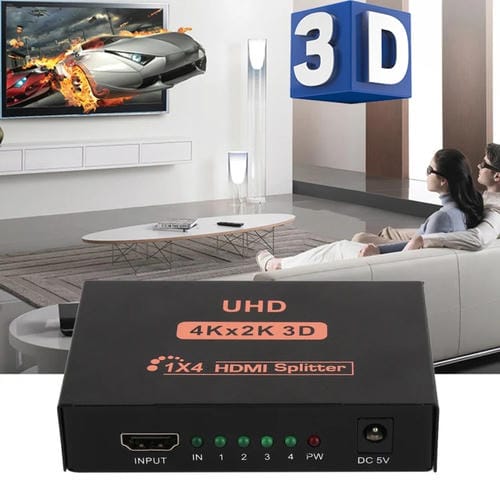 Divisor HDMI Cy10 UHD 4K x 2K 3D 1 x 4 con Enchufe del Reino Unido