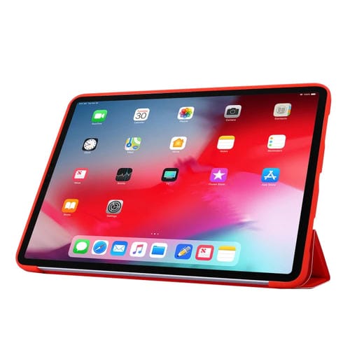 Funda para iPad Pro 11 (2020) PC + PU de Cuero con Tres Plegables (Rojo)