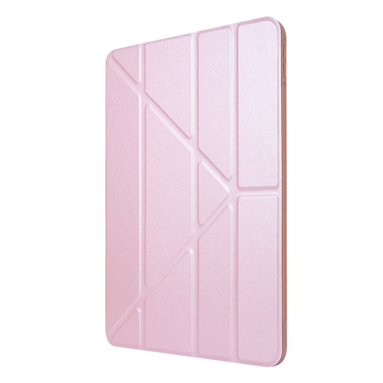 Funda para iPad Pro 11 (2020) TPU Cuero Deformación Horizontal con Titular (Oro Rosa)