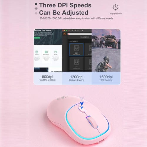 Ratón Inalámbrico Recargable Imice W-618 4 Botones 1600 DPI 2.4Ghz Bluetooth Silencioso para Computadora PC Laptop (Azul)