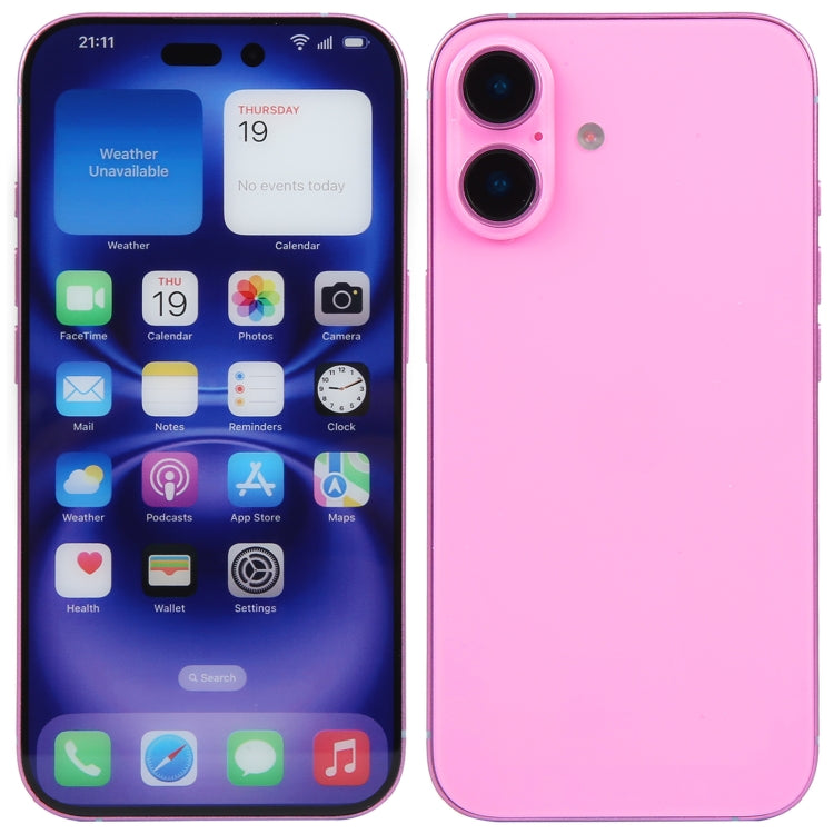 Modelo de Pantalla Falsa que no Funciona con Pantalla a Color para iPhone 16 Plus (Rosa)
