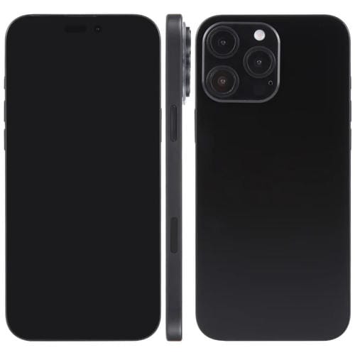 Modelo de Pantalla Falsa para iPhone 16 Pro con Pantalla Negra (Negra)