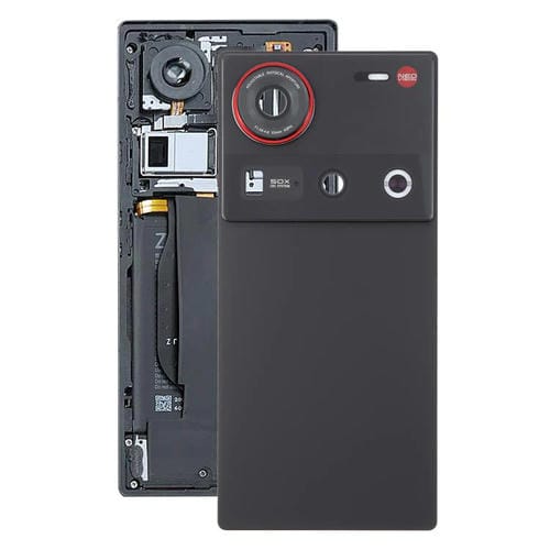 Back Glass Battery Cover with Camera Lens Cover for ZTE Nubia Z70 Ultra NX733J NX736J (Black)