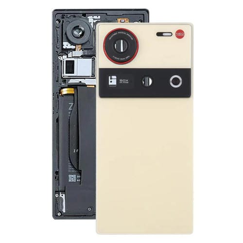 Back Glass Battery Cover with Camera Lens Cover for ZTE Nubia Z70 Ultra NX733J NX736J (Golden)