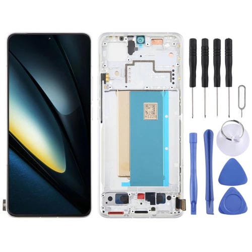 Original Full AMOLED Screen for Xiaomi Poco F6 Pro with Frame (White)