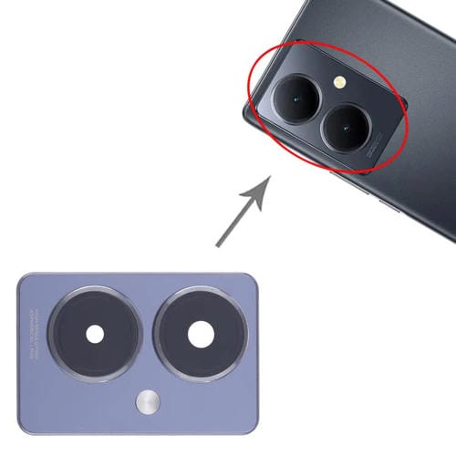 Tampa Lente Câmara Traseira Vivo Y78+ 5G (Preta)