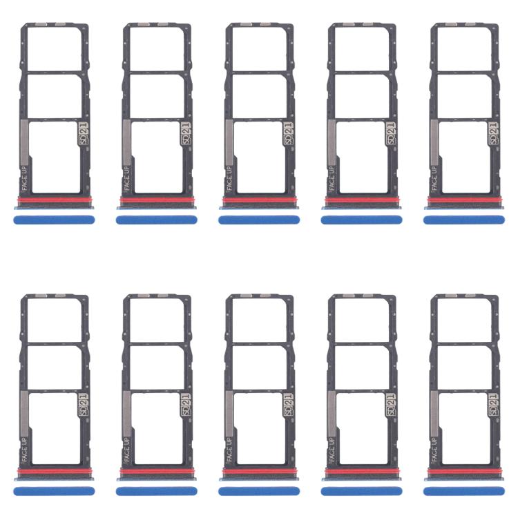Bandeja para tarjeta SIM original (10 unidades) + bandeja para tarjeta SIM + bandeja para tarjeta Micro SD (azul) para Motorola Moto G04