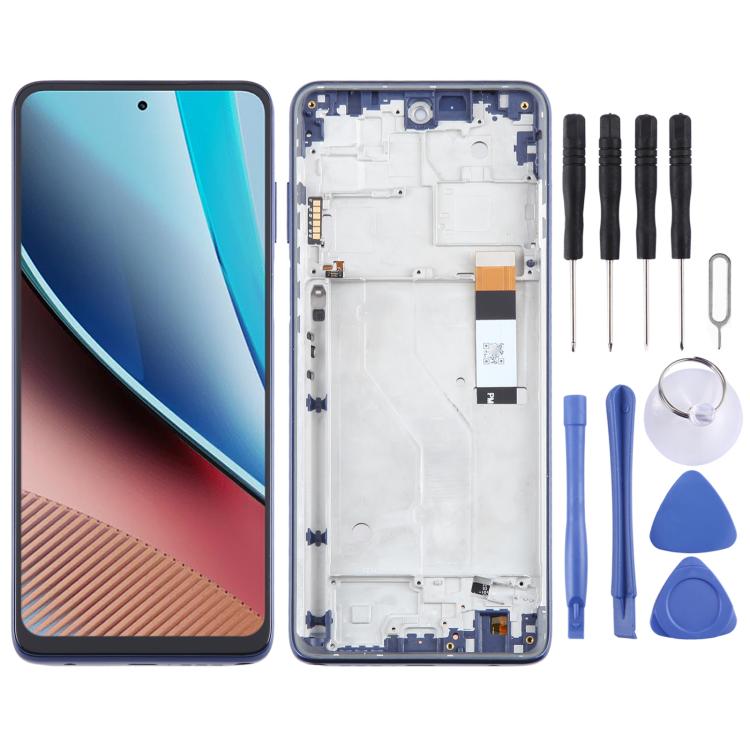 Pantalla LCD OEM para Motorola Moto G Stylus 2022 4G, digitalizador completo con marco (azul)