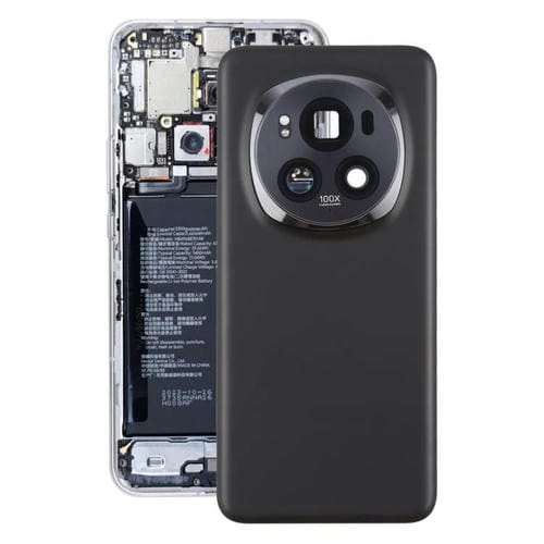 Carcasa trasera con tapa para lente de cámara para Honor Magic6 Pro (negra)