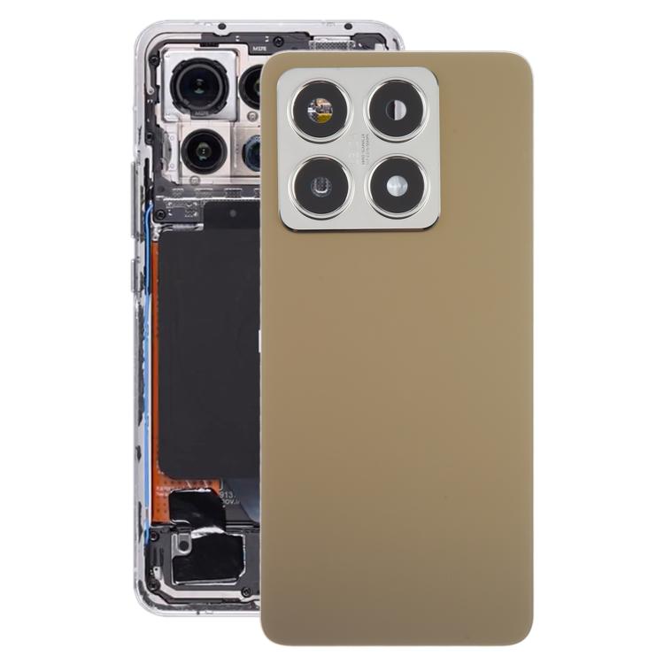 Carcasa trasera OEM con tapa para lente de cámara para Xiaomi 14T (dorada)