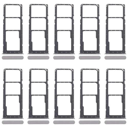 Bandejas para tarjeta SIM original (10 unidades) + bandeja para tarjeta SIM + bandeja para tarjeta Micro SD (plateadas) para Realme Narzo C71 4G RMX5303