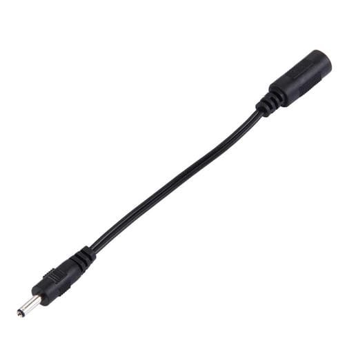 Cable conector alimentación DC 5,5 x 2,1 mm hembra a 3,5 x 1,35 mm macho para adaptador portátil 15 cm (Negro)