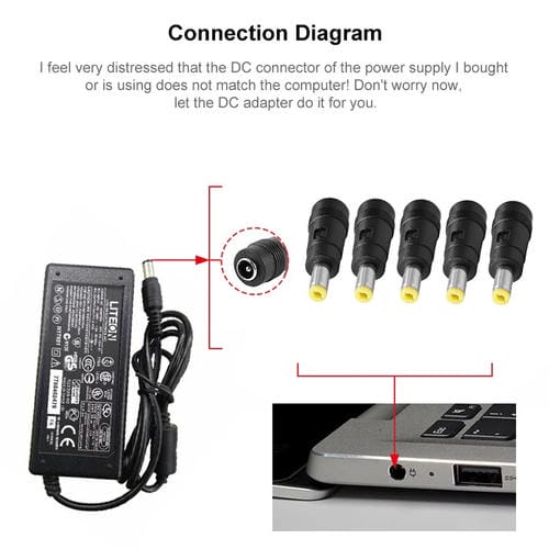 Adaptador DC macho 7,9 x 5,5 mm a DC hembra 5,5 x 2,5 mm para portátil Lenovo