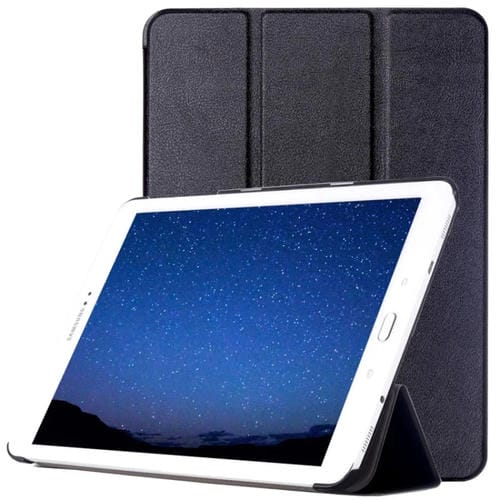 Funda de Cuero Custer Texture con Tapa Horizontal y 3 Soportes Plegables para Galaxy Tab S2 9.7 T815 (Negro)