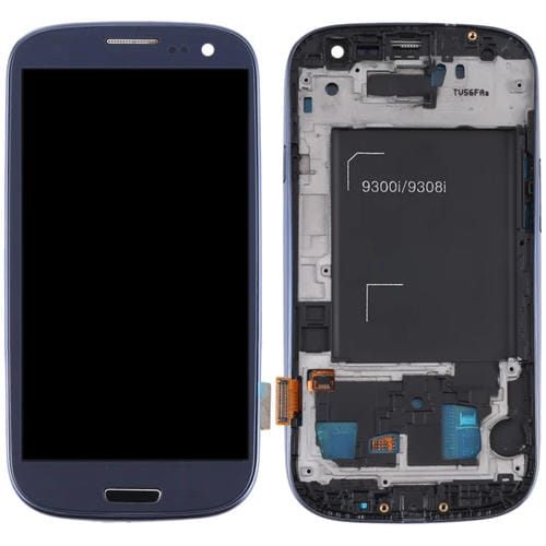 LCD Super AMOLED screen Samsung Galaxy S3 i9300 with Frame (Blue)