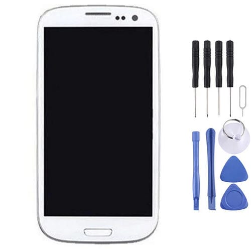 LCD Super AMOLED screen Samsung Galaxy S3 i9300 with Frame (White)