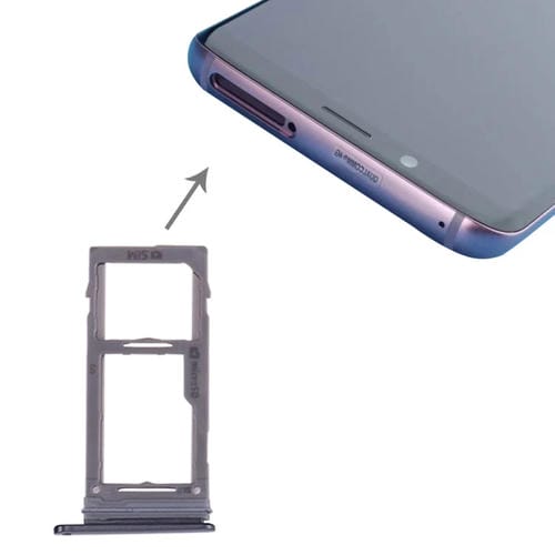 Plateau Cartes SIM et Micro SD Samsung Galaxy S9+ / S9 (Gris)