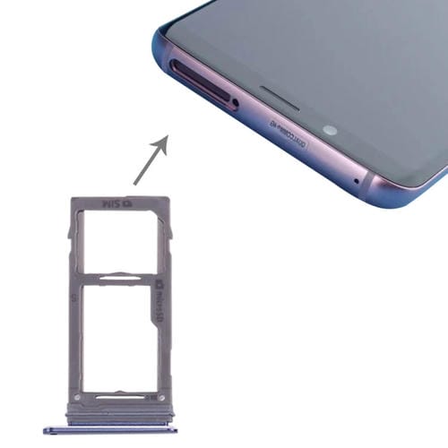 Plateau Carte SIM et Micro SD Samsung Galaxy S9+ / S9 (Bleu)