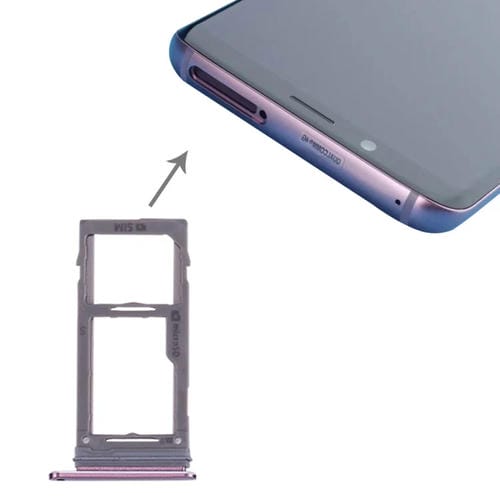 Plateau Cartes SIM et Micro SD Samsung Galaxy S9+/S9 (Violet)