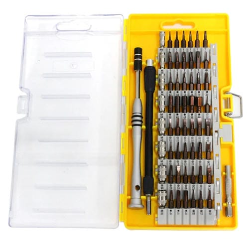 Tool Repair Kit with Steel 60 in 1 S2 Precision Screwdriver Bits (Yellow)
