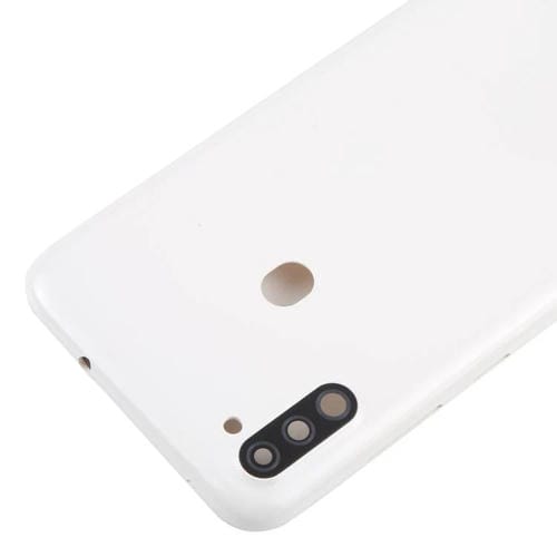 Carcasa trasera con tapa para lente de cámara para Samsung Galaxy A11 SM-A115F (blanca)