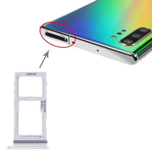 Vassoio della scheda SIM e Micro SD Samsung Galaxy Note 10+ (Bianco)