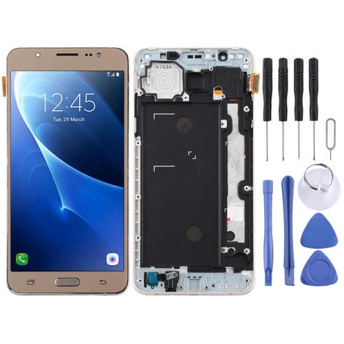 Ecrã TFT LCD Samsung Galaxy J7 J710F com Moldura (Ouro)