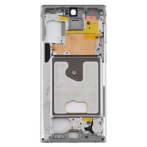 Cadre Moyen Biseauté Plaque Samsung Galaxy Note 10 (Argent)