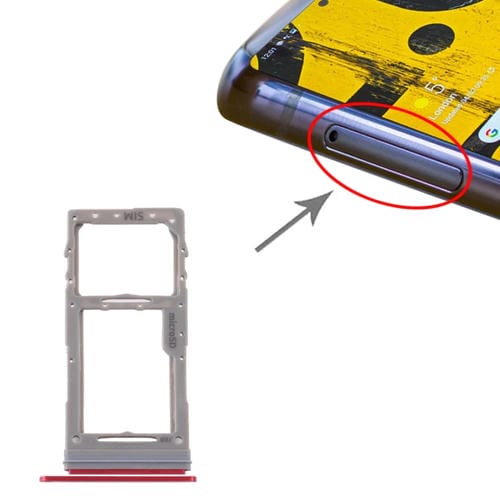 Vassoio della scheda SIM e Micro SD Samsung Galaxy Note 10 Lite SM-N770 (Rosso)