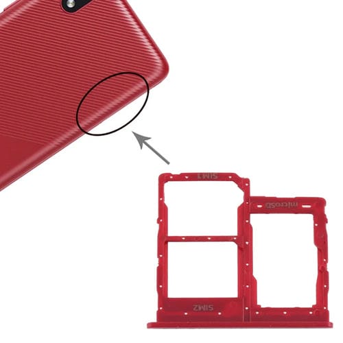 Plateau de carte SIM et Micro SD Samsung Galaxy A01 Core SM-A013 (Rouge)