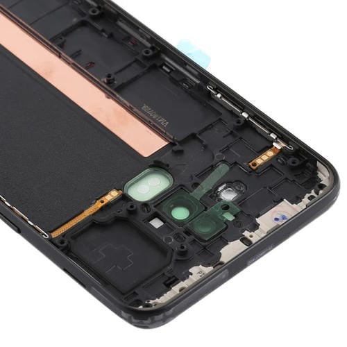 Rückseite kompatibel mit Samsung Galaxy J8 mit Seitentasten und Kamerlinse (Schwarz)