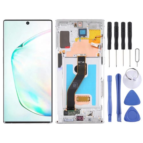 Ecrã LCD Samsung Galaxy Note 10+/Note 10+ 5G SM-N976/N975 com Moldura (Prateado)
