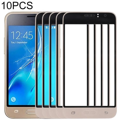 Lente de Vidro Ecrã Frontal Samsung Galaxy J1 J120 - (Ouro) - Pacote de (10 Peças)