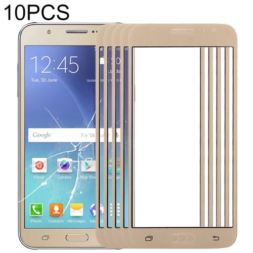 Lente de Vidro Ecrã Frontal Samsung Galaxy J7/J700 (10 Peças) (Ouro)