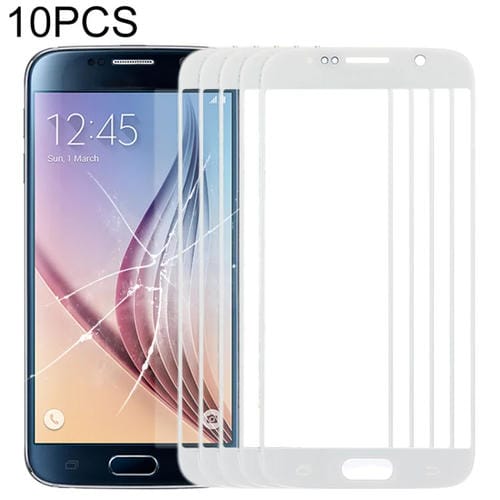 Écran frontal Samsung Galaxy S6/G920F Lentille en verre extérieure (Blanc) 10pcs